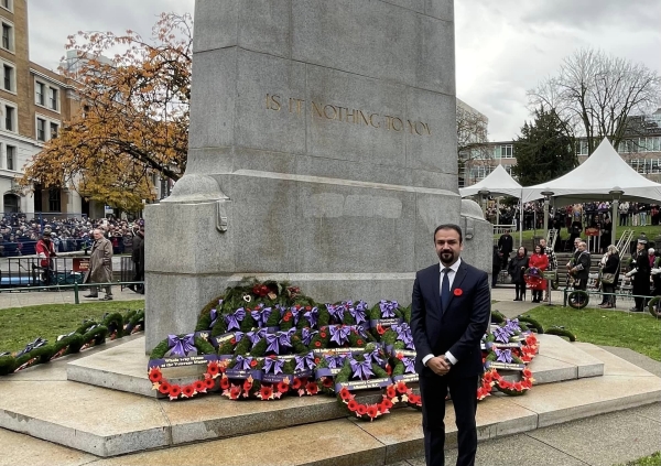 Consul General Manawi attends Remembrance Day ceremony in Vancouver